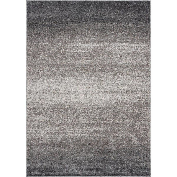 LUXE WEAVERS Lagos Collection Gray 6x9 Modern Ombre Polypropylene Area Rug
