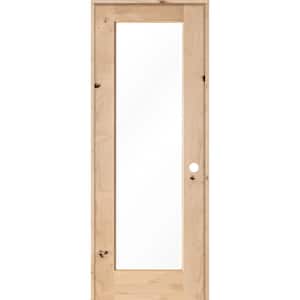 32 in. x 96 in. Rustic Knotty Alder 1-Lite with Solid Core Left-Hand Wood Single Prehung Interior Door