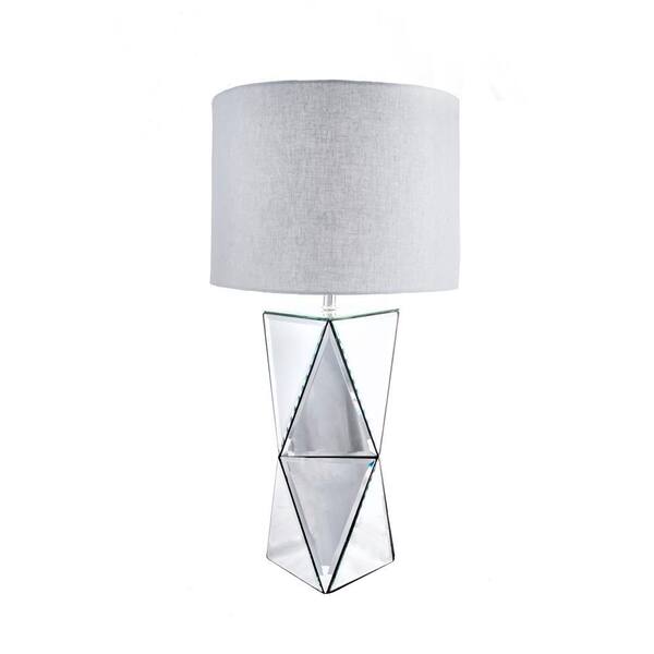 nuLOOM Hourglass Pedestal 30 in. Silver Contemporary Table Lamp with Shade
