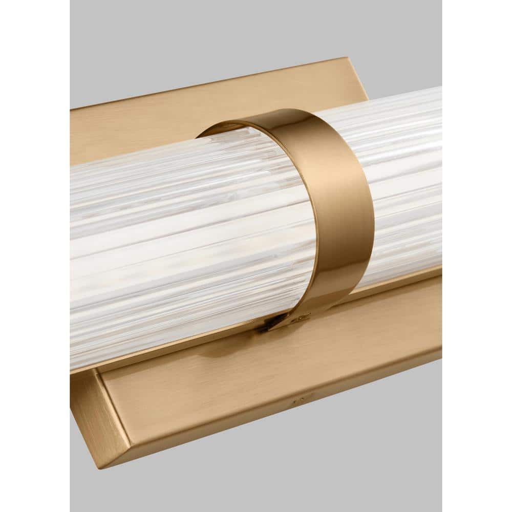 Satin Brass LED Vanity Light with Frosted Acrylic Diffuser