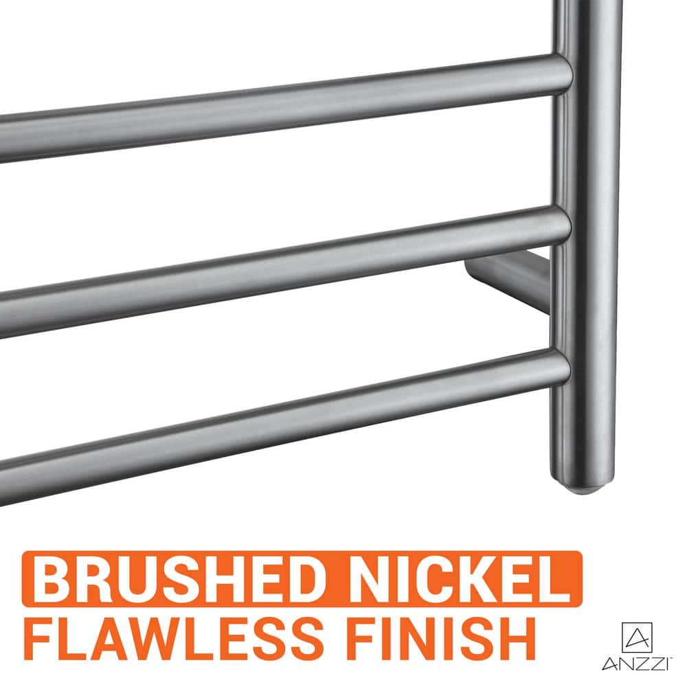 Brushed Nickel 10-Bar Wall Mounted Towel Warmer