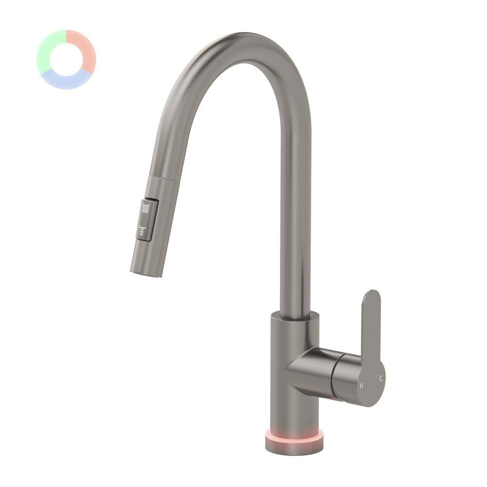 EVERSTEIN Single Handle Pull-Down Sprayer Kitchen Faucet in Vibrant Stainless in Brushed Nickel