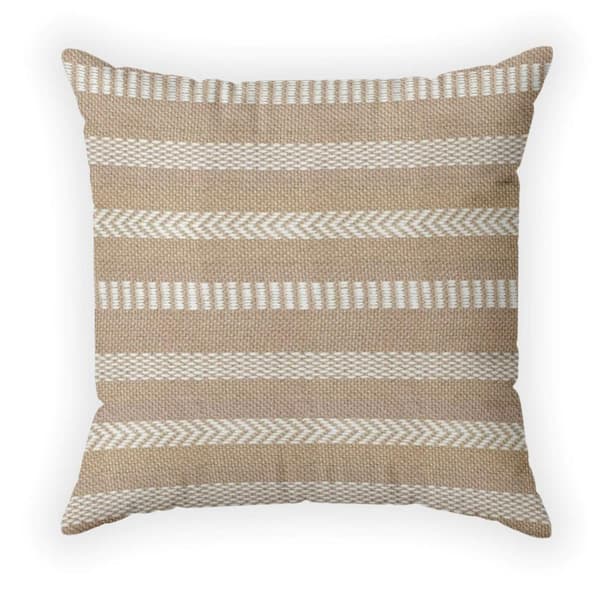 Unbranded 18 in. x 18 in. Woven Outdoor Multi-Stripe Recyled Polyester Throw Pillow
