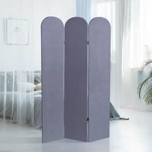 6 ft. Lilac 3-Panel Classic Arch Velvet Room Divider