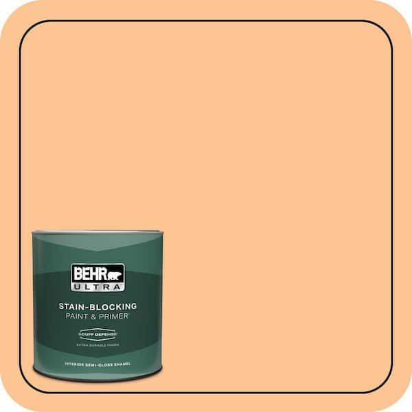 BEHR ULTRA 1 qt. #P220-4 Dainty Apricot Extra Durable Semi-Gloss Enamel Interior Paint & Primer