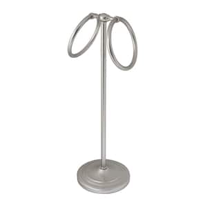 17 in. Counter Top Towel Ring for Hand Towels in Satin Nickel