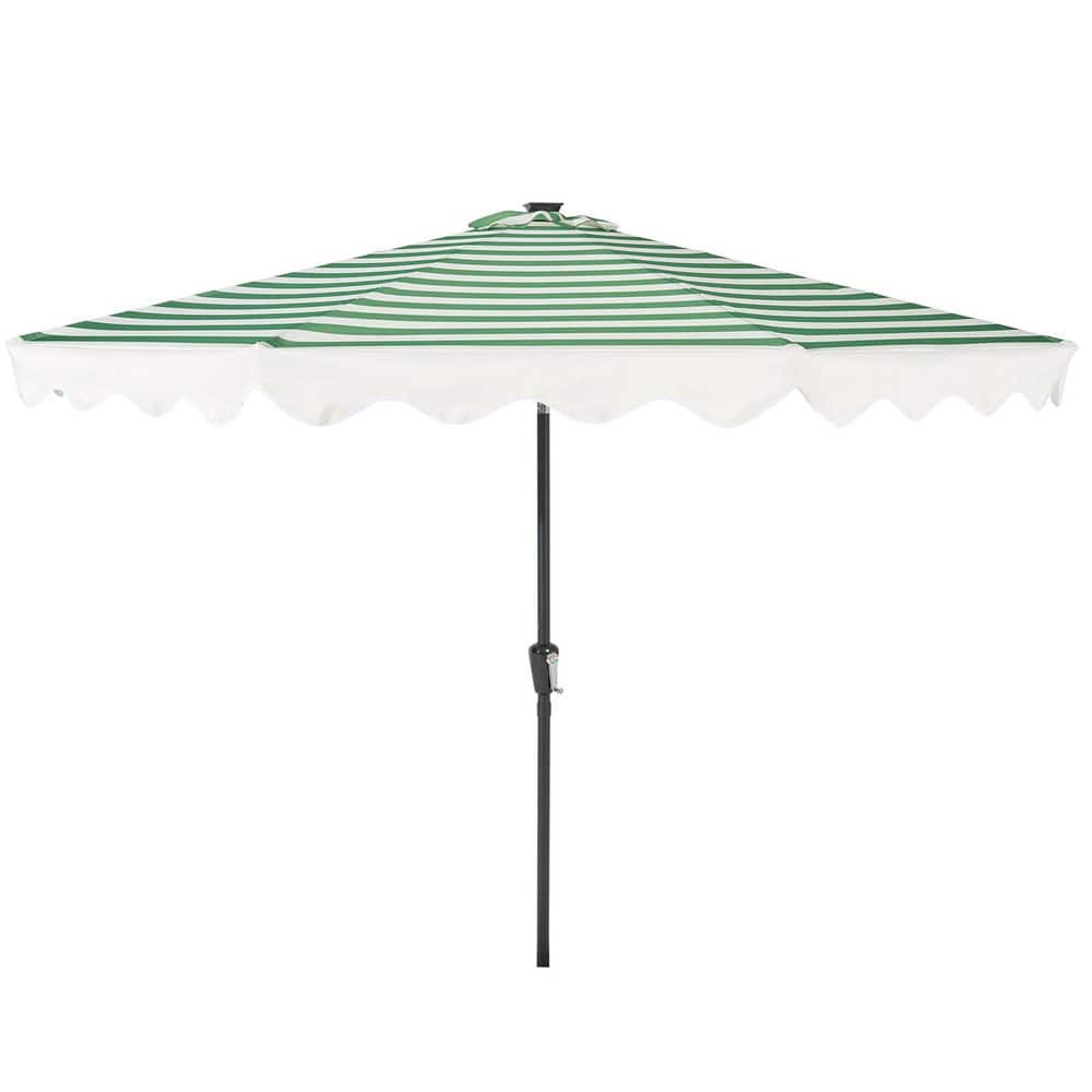 KIYBO 10 ft. Outdoor Solar LED Patio Umbrella Steel Frame Hand Crank Lift in Green (No Base) price history on PriceWatchPro