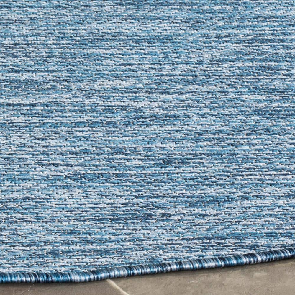 Courtyard Navy 47" Round Synthetic Indoor/Outdoor Area Rug