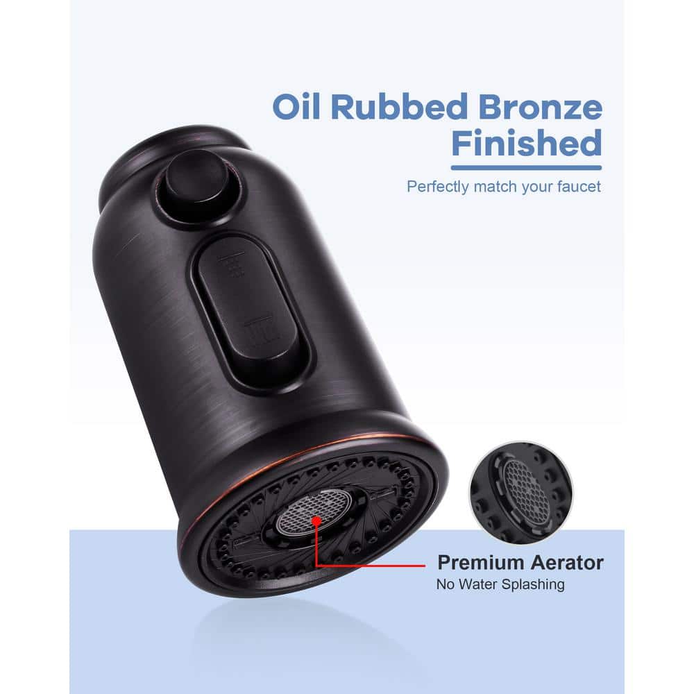 Oil Rubbed Bronze 3-Function Kitchen Faucet Spray Head with Adapters