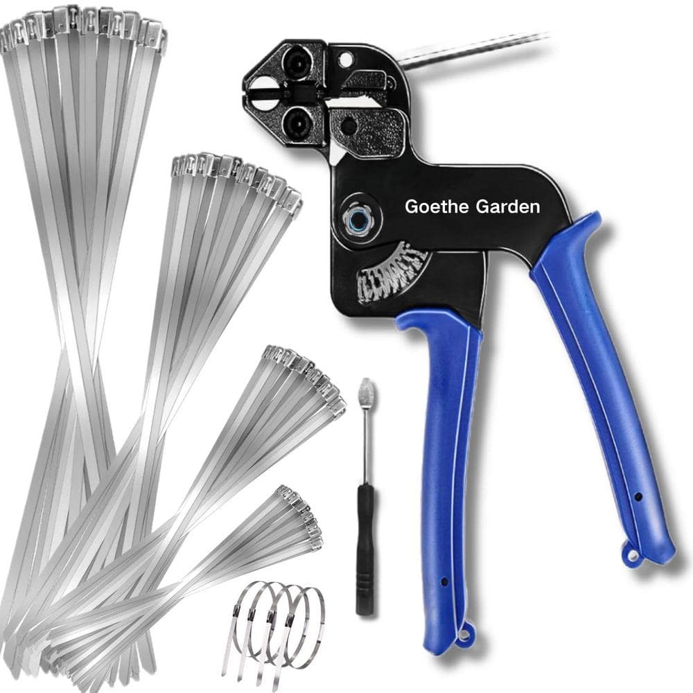 Stainless Steel Cable Tie Gun for Fastening and Cutting, Multi-Purpose Cabl