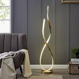 55 in. Tall Sandy Gold Vienna Led Floor Lamp Dimm.able