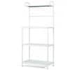 Angeles Home Kitchen Storage Baker Microwave Oven Rack with 4-Tier Shelves, White