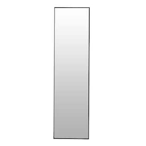 14 in. W x 48 in. H Rectangular Full Length Aluminum Alloy Framed Wall Bathroom Vanity Mirror in Black