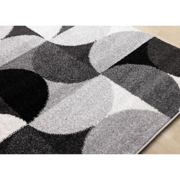 Caldera Collections 8 ft. x 11 ft. Grey Geometric Indoor Area Rug