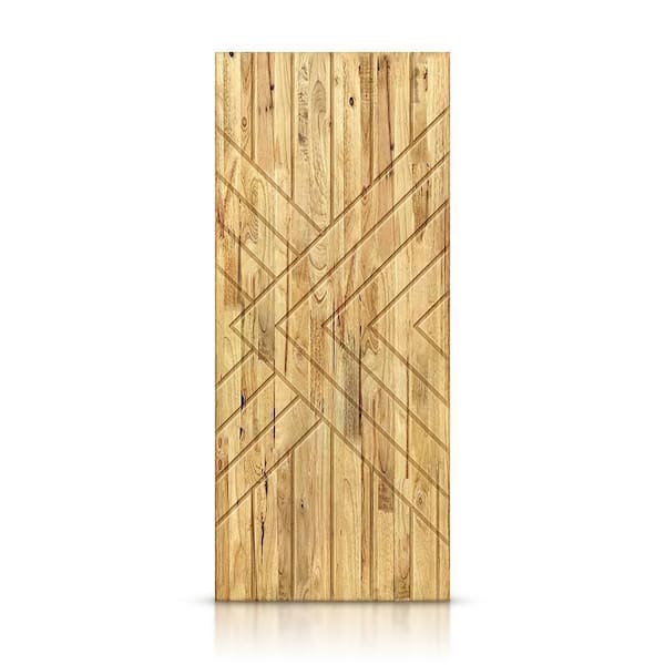 CALHOME 24 in. x 84 in. Hollow Core Weather Oak Stained Pine Wood Interior Door Slab