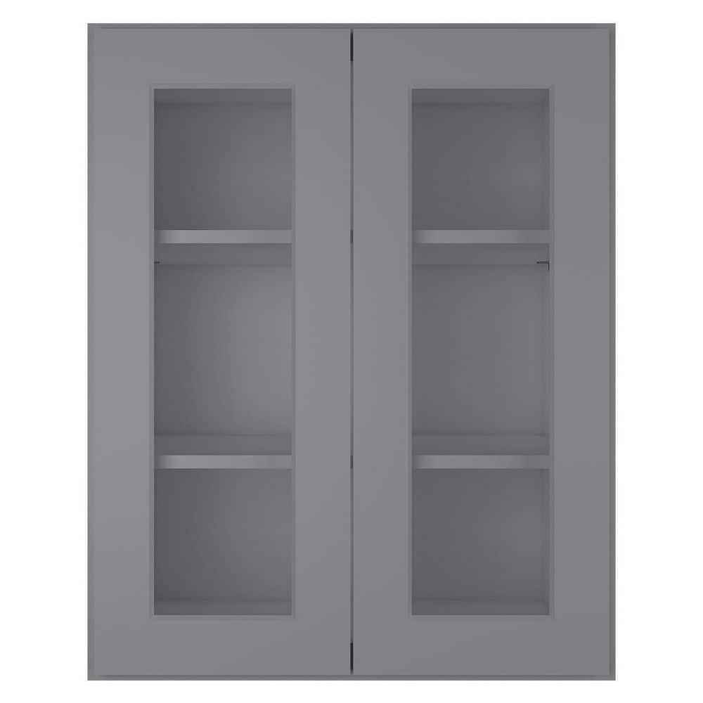 HOMEIBRO 24 In W X 12 In D X 30 In H In Shaker Gray Plywood Ready To   Shaker Gray Homeibro Ready To Assemble Kitchen Cabinets Hd Sg W2430gd A 64 1000 