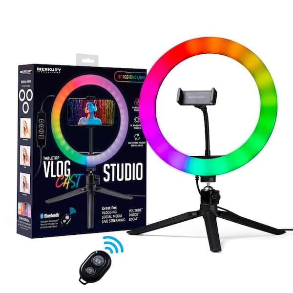 Movo Content Creator Kit with VGC-30 LED Ring Light and Stand  and LV-1 Lavalier Microphone - Phone Tripod Stand with Ring Light and Lapel  Microphone - Social Media Video Recording Kit