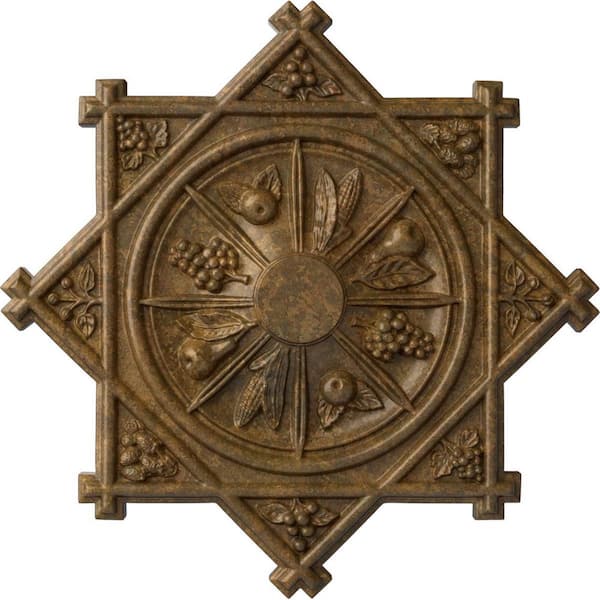Ekena Millwork 38-1/4 in. x 1-1/2 in. Antilles Urethane Ceiling Medallion (Fits Canopies up to 6 in.), Rubbed Bronze