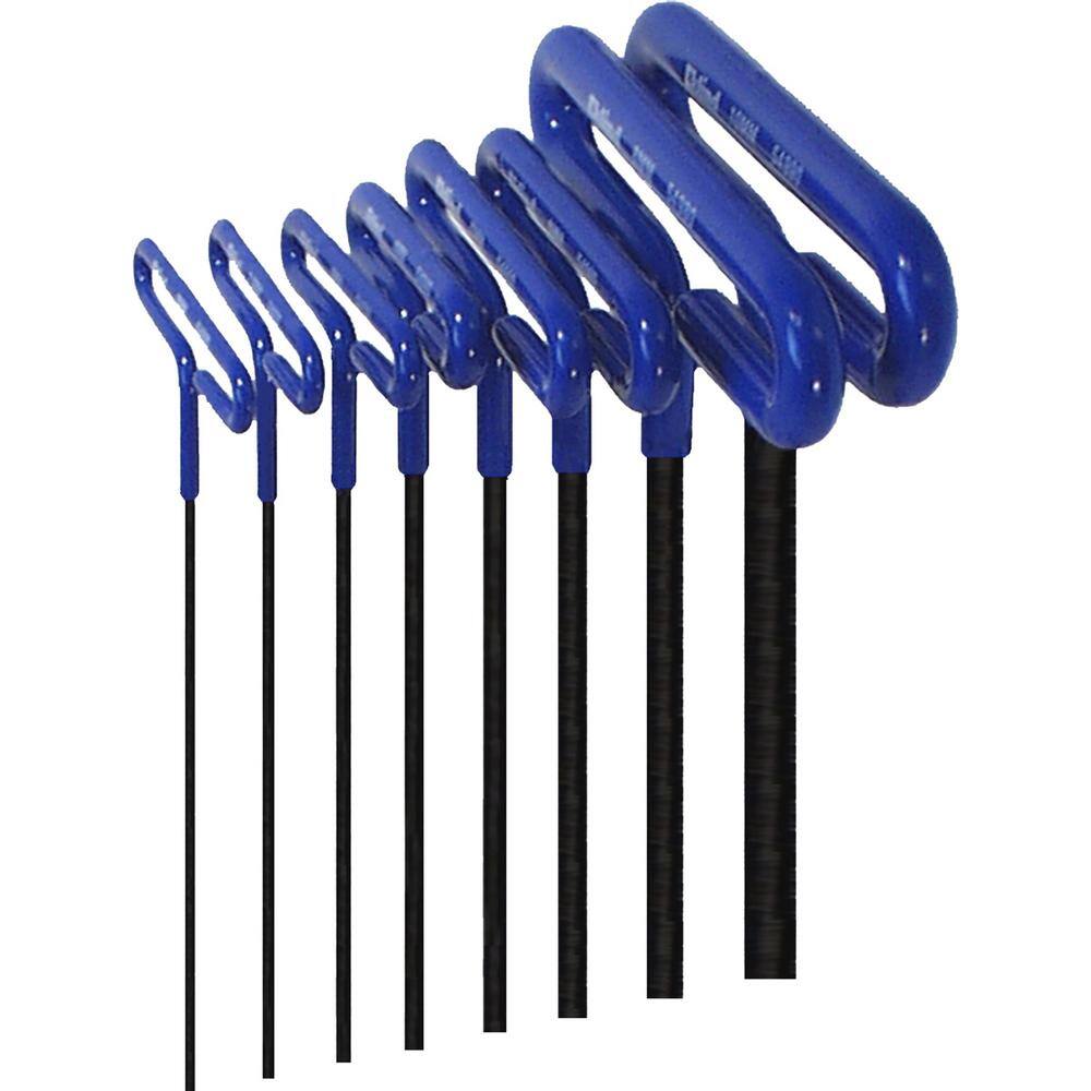 Eklind 6 in. Series Cushion Grip Hex T-Key Set with Pouch Size 2 mm to 10  mm (8-Piece) 55168