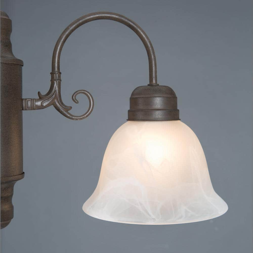 Manzanita Dark Brown Metal 3-Light Chandelier with Frosted Marble Glass