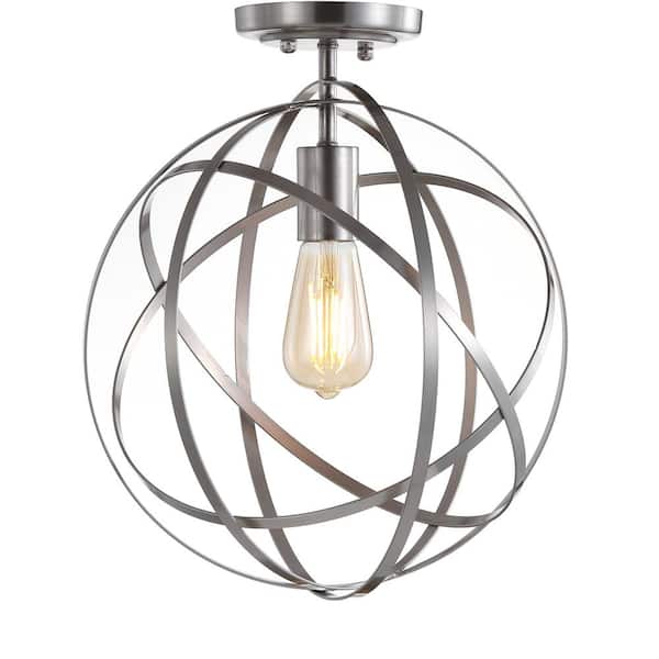 Alma 13 in. Nickel Metal LED Flush Mount