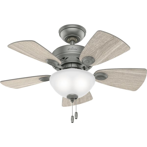 Hunter Watson 34 in. Indoor Matte Silver Ceiling Fan with Light Kit