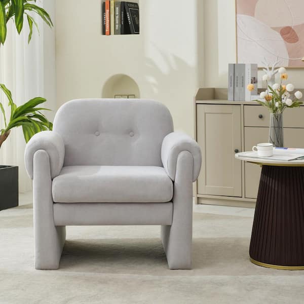 JEAREY Downy Fluffy Cloud Upholstered Accent Chair, Armchair for Bedroom Reception Area Reading Room Living Room in Gray