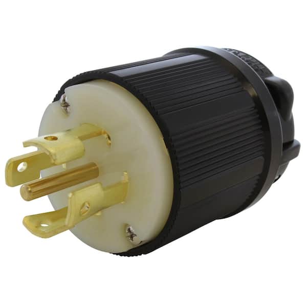 NEMA L22-30P 30A 3-Phase Y 277/480V 5-Prong Locking Male Plug in Black with UL, C-UL Approval