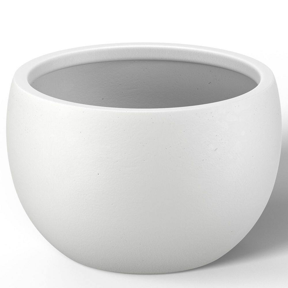12.5 in. Small Crisp White(Enhanced Core) Concrete Round Planter/Pot with Drainage Holes price history on PriceWatchPro