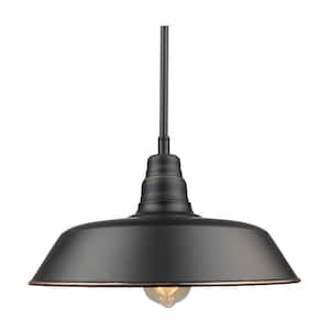Gwen 9 in. 1 Light Imperial Black Outdoor Motion Sensing Pendant Light with Clear Glass and Incandescent
