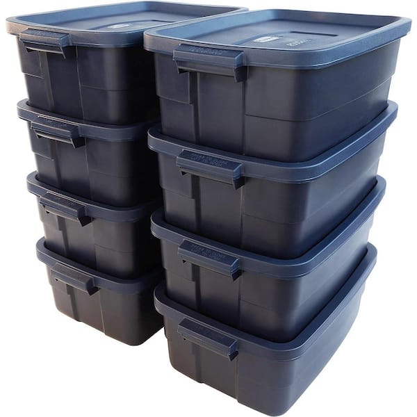 10 Gal. Roughneck Storage Tote in Dark Indigo Metallic 8-Pack