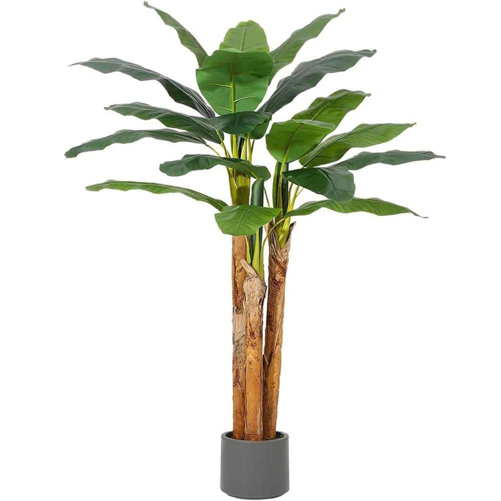 7 ft. Artificial Banana Tree, Faux Banana Tree with Grey Planter, Artificial Plants with 24 Faux Banana Leaves Plant price history on PriceWatchPro
