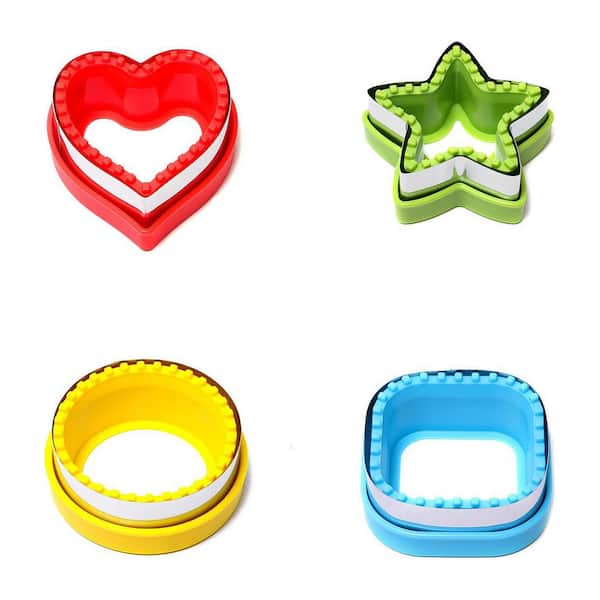 Stainless Steel Pancake Mold Set Food Grade Sandwich Cutter and Sealer Set of 4 for Kids Bento Box Shapes