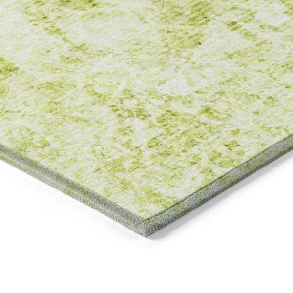 Lime Green 8 ft. x 10 ft. Woven Abstract Rectangle Indoor/Outdoor Area Rug