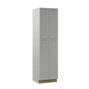 Designer Series Melvern Assembled 24x90x23.75 in. Pantry Kitchen Cabinet in Heron Gray