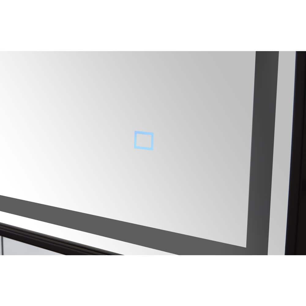 Large Gold Rectangular LED Bathroom Mirror