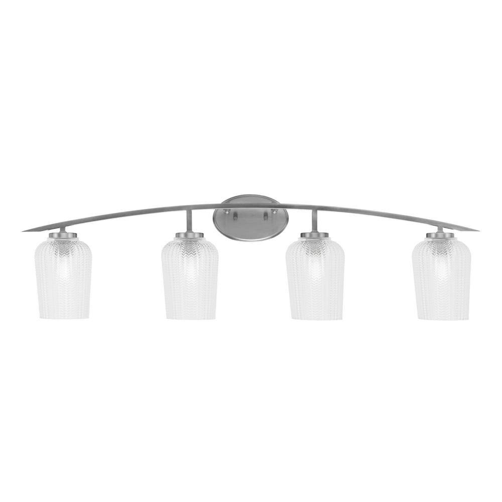 Siena 40 in. 4-Light Graphite Vanity-Light Graphite with 5 in. Clear Textur