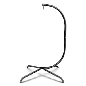 Hammock Swing Chair Accessory for Indoor and Outdoor Rattan C-Stand Heavy-Duty Steel Hanging Stand X-shaped Base Black