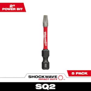 SHOCKWAVE Impact Duty 2 in. Square #2 Alloy Steel Screw Driver Bit (5-Pack)