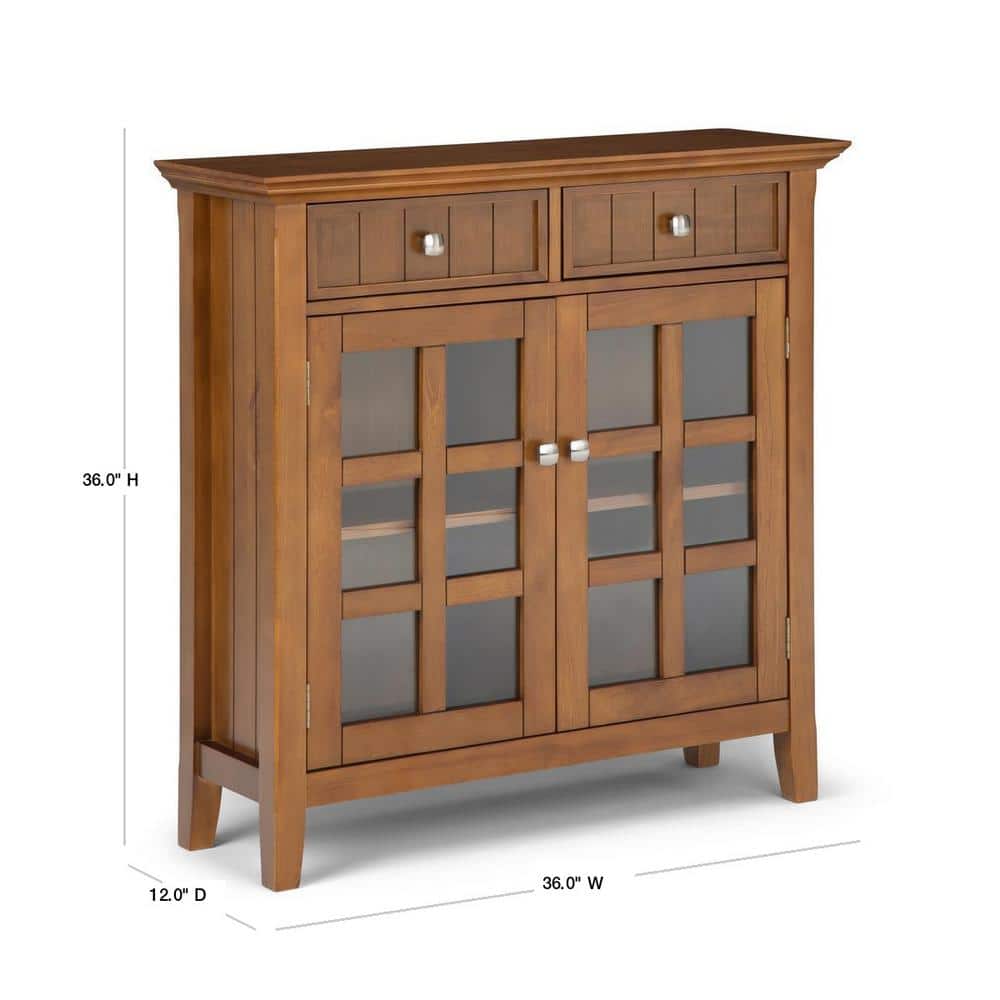 Light Golden Brown Solid Wood Office Storage Cabinet with Adjustable Shelves