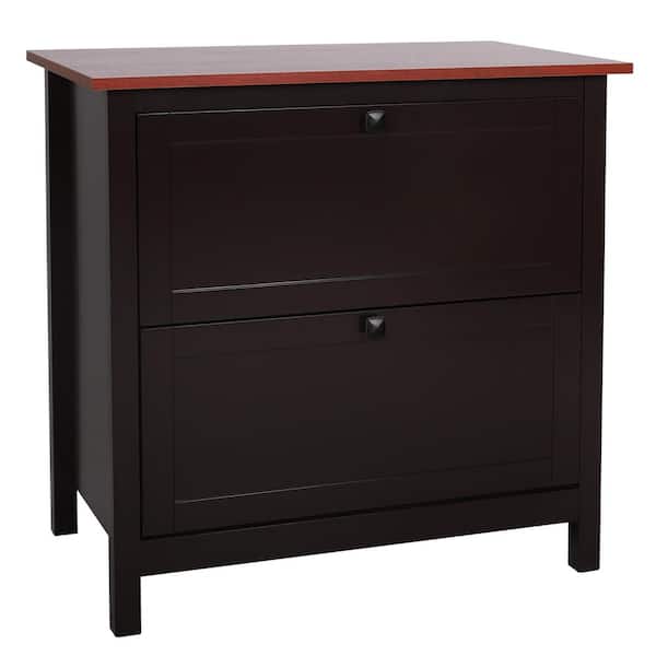 VEIKOUS Brown 2-Drawer Decorative Lateral File Cabinet