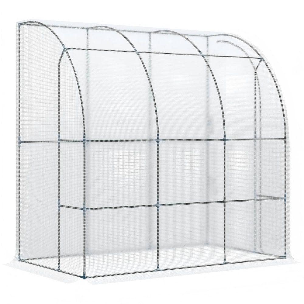 Outsunny 7 ft. x 4 ft. x 7 ft. Outdoor Walk-In Greenhouse, Plant Nursery Roll-Up Door, PE Cover, White PE Cover, Steel price history on PriceWatchPro