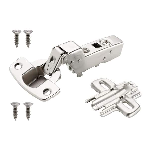 Frameless Soft Close Nickel Inset Cabinet Hinges (1-Pair)