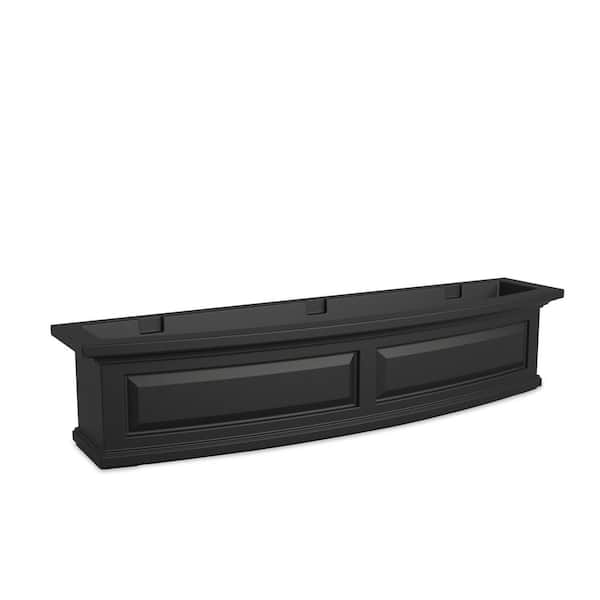 Nantucket 48 in. x 11.5 in. Self-Watering Black Polyethylene Window Box