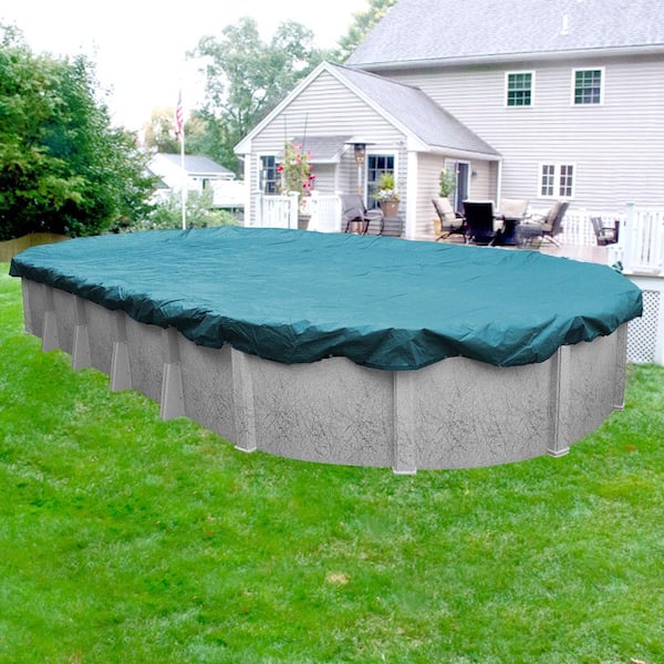 Pool Mate Guardian 16 ft. x 32 ft. Oval Teal Blue Winter Pool Cover
