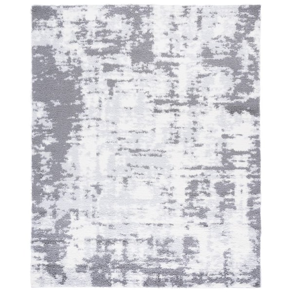 Lindsay Shag 9 ft. x 12 ft. Dark Gray/Gray Patchy Distressed Area Rug