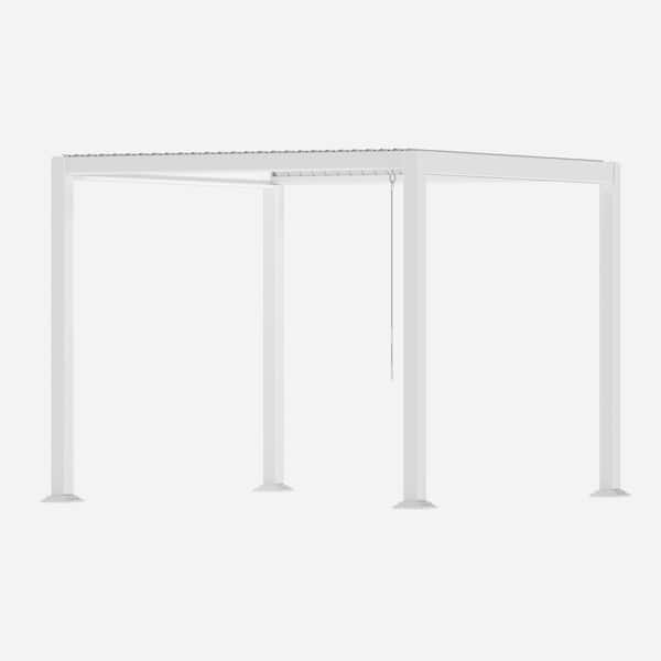 Clihome 10 ft. x 10 ft. Aluminum Frame Louvered Flip-top Pergola in White