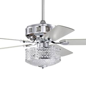 Callen 52 in. 3-Light Indoor Chrome Finish Ceiling Fan with Light Kit