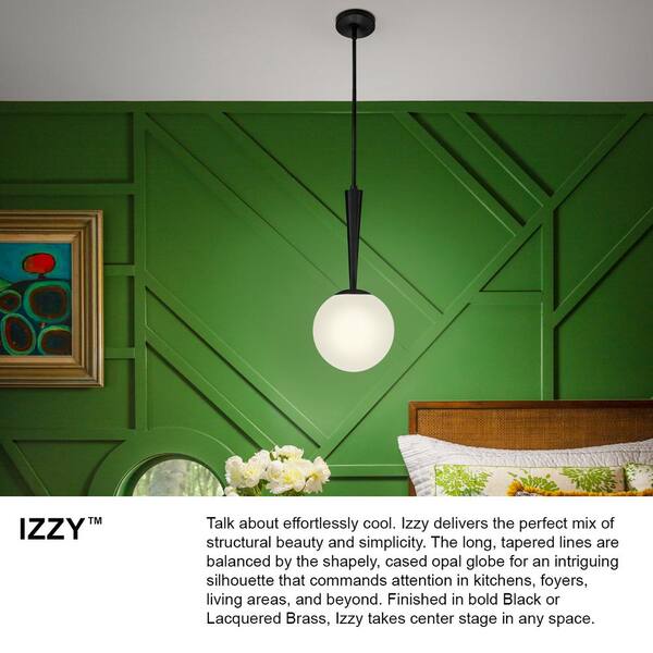 LARK - Izzy 1-Light Lacquered Brass Globe Pendant Light