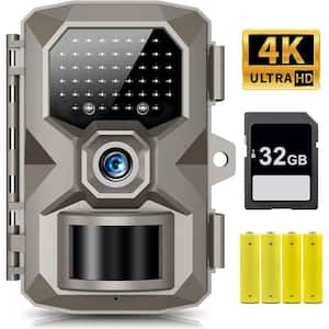 4K 48MP Hunting Trail Camera with Night Vision, Motion Activated, IP66 Waterproof, Wide Angle and No Glow LEDs